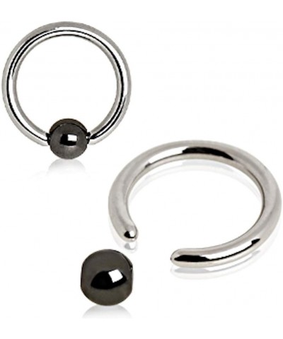 316L Surgical Steel Captive Bead Ring with Hematite Plated Ball 18GA, Length: 1/2", Ball Size: 4mm $7.00 Body Jewelry
