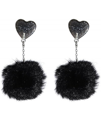 Pom Pom Dangle Earrings Statement Fluffy Fur Ball Drop Earrings for Women Girls Winter Jewelry A 3 $4.65 Earrings