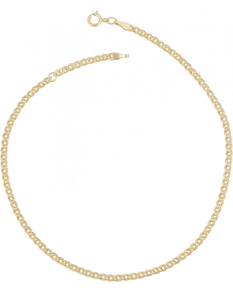 10k Yellow Gold 2.3 mm Link Chain Anklet (adjusts to 9 or 10 inch) $37.63 Anklets
