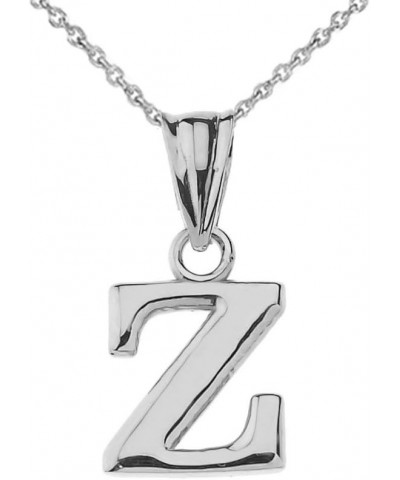 14K White Gold Fine Dangling Initial A-Z Charm Pendant with Rolo Chain - Your Choice of Chain Lengths 22.0 Inches Z $94.59 Ne...