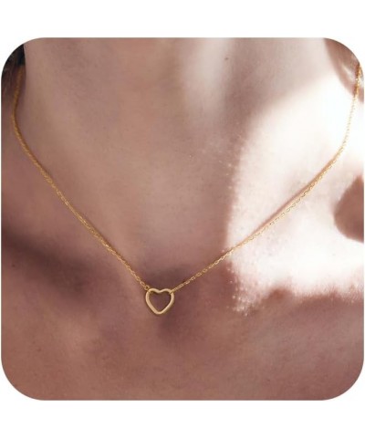 Heart Gold Choker Neckalce for Women Dainty Tiny Heart Pendant Necklace 14K Gold Plated Simple Trendy Jewelry for Teen Girls ...