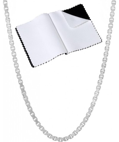 2.3mm Solid .925 Sterling Silver Square Box Chain Necklace 24.0 Inches $33.32 Necklaces