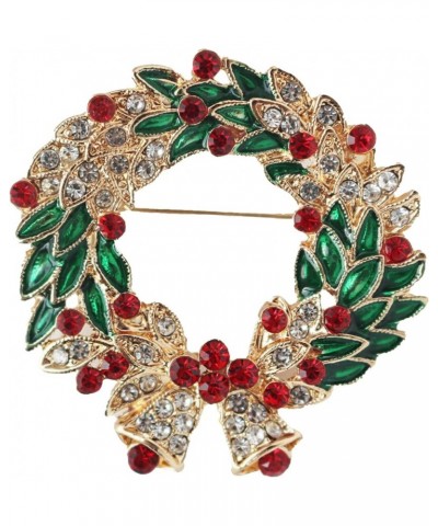 Christmas Brooch Pin New Year Eve Pin 2023 Golden Christmas Wreath $7.69 Brooches & Pins