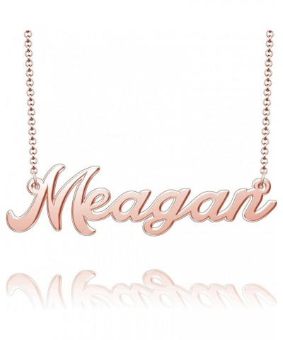 Sterling Silver Pendant Customized Plate Personalized Name Necklace Gift for Women Couple Meagan Rose Gold $10.49 Necklaces