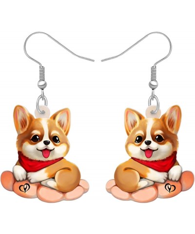 Acrylic Dog Earrings Dangle Drop Fashion Pet Jewelry for Women Girls Kids Charm Gift Corgi B $6.23 Earrings