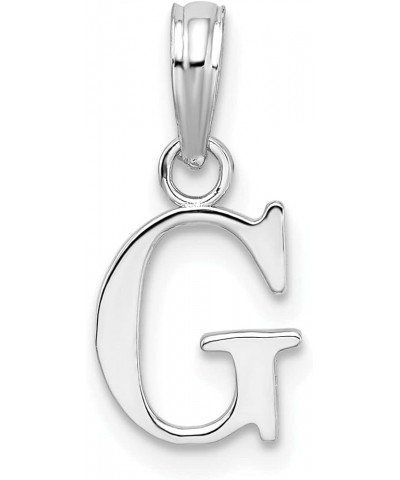 925 Sterling Silver Polished Block Initial Charm Pendant Initial: G $39.75 Pendants
