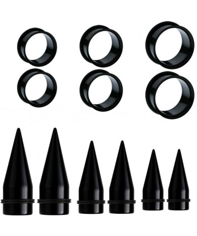 Ear stretching kit large acrylic tapers and steel o ring ear gauge plugs BLACK 10MM 12MM 14MM $13.99 Body Jewelry