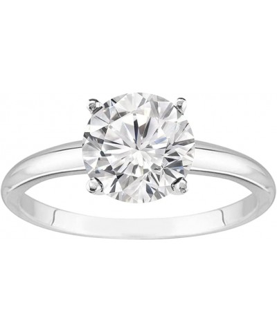 14K White Gold 3 Carat Lab Grown 4 Prong Solitaire Round Cut IGI CERTIFIED Diamond Engagement Ring (3 Ct,H-I Color VS1-VS2 Cl...