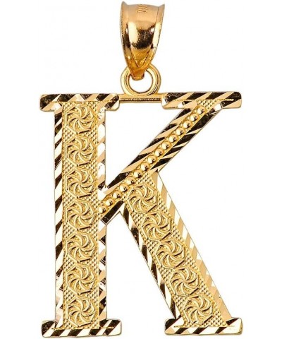 Personalized 14k Yellow Gold Initial Letters A-Z Charm Pendant 1.0 Inches K $134.39 Pendants