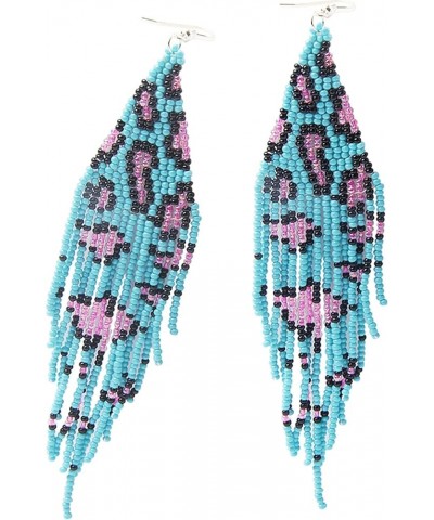 Long Beaded Tassel Earrings – Leopard Print Fringe Drop Earrings, Seed Bead Tribal Dangle Earrings, Pendientes De Borla, Idea...