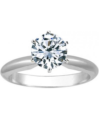 14K White Gold 3/4-5 Carat LAB GROWN Solitaire IGI CERTIFIED Diamond Engagement Ring (H-I Color VS2-SI1 Clarity) Ring Size 9 ...
