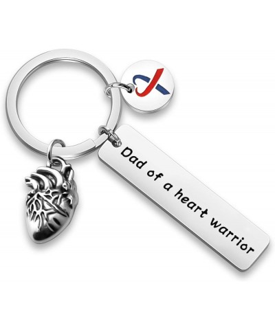 CHD Keychain Mom/Dad of A Heart Warrior Keychain Congenital Defect Awareness Gift for Heart Warrior Mom Dad Dad of a Heart Wa...