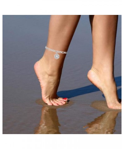 Gold Anklets for Women Gold Plated Initial Anklets Cuban Chain Link Ankle Bracelets Dainty Letter Anklet Personalized Name An...