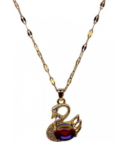 Women's Crystal Pendant Necklace Swan Pendant Gold Plated Necklace $9.36 Others