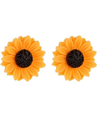 Fashion Sunflower Leaf Earrings for Women Fall Autumn Earrings Yellow Handmade Resin Sunflower Dangle Earrings Jewelry Valent...