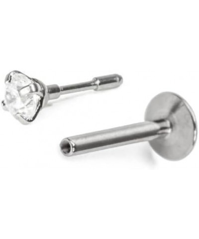Titanium Labret Style Push Pin Threadless Nose Stud Ring, 316L Surgical Steel Insert 18G 4mm Stone-3/16" Post Length $12.15 B...