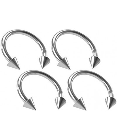 4pc 16g Horseshoe Circular Barbell Earring Tragus Piercing Stainless Steel Cone Set Lot 3mm Spike (choose Color, Diameter) St...