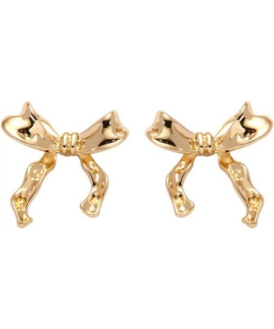 Gold Silvery Bow Earrings for Women Classic Ribbon Bow Stud Earrings Long Tassel Chain Bow Trend Earrings Gift Valentines Day...
