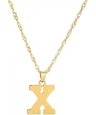 Mvude Gold Initial Necklace Large Big Letters Pendant Necklace Dainty Simple Alphabet Pendant Necklace for Women,H X $3.65 Ne...