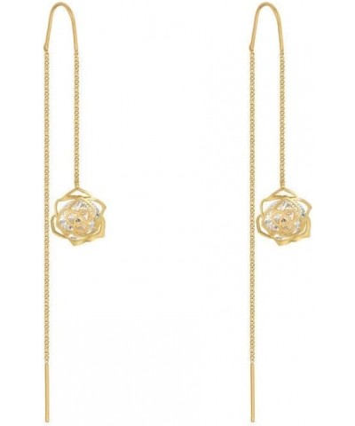 Asymmetrical Long Gold Chain Tassel Earrings, Long Lucky Star and Moon Rose Butterfly,Rhinestone dangle Tassel earrings for W...