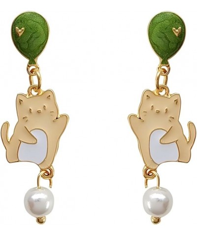 Cat Clip On Earrings for Girls Cute Dangle Cat Earrings Jewelry for Girls Women Cat Flying $7.01 Earrings