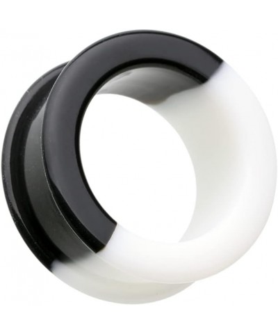 Two Tone Black & White Flexible Silicone Double Flared Ear Gauge Tunnel Plug 1/2" (12.5mm) $10.39 Body Jewelry