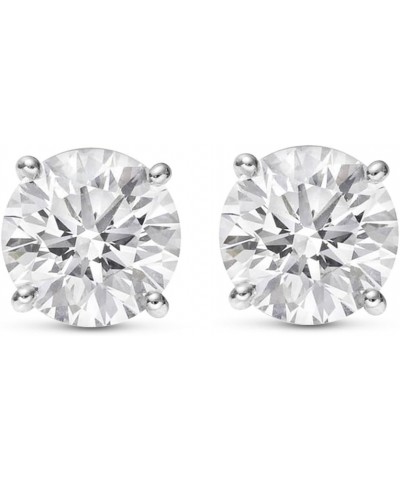 3/4-5 IGI Certified LAB-GROWN Round Cut Diamond Earrings 4 Prong Push Back Value Collection (H-I COLOR, VS1-VS2 CLARITY) Plat...